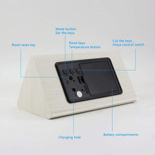 Load image into Gallery viewer, Bamboo Wooden LED Alarm Clock