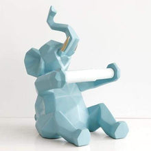 Load image into Gallery viewer, Geometric Animal Toilet Paper Holder - Elephant Light Blue