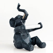 Load image into Gallery viewer, Geometric Animal Toilet Paper Holder - Elephant Dark Blue