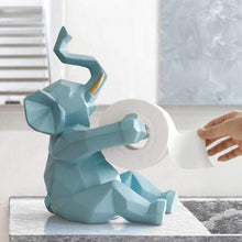 Load image into Gallery viewer, Geometric Animal Toilet Paper Holder - Elephant Light Blue