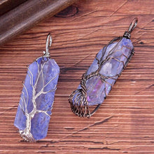 Load image into Gallery viewer, Purple Aquamarine Stone Necklace