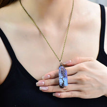 Load image into Gallery viewer, Purple Aquamarine Stone Necklace
