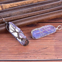 Load image into Gallery viewer, Purple Aquamarine Stone Necklace