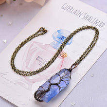 Load image into Gallery viewer, Purple Aquamarine Crystal Necklace