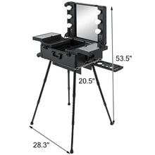 Load image into Gallery viewer, Professional Rolling Make Up Case with Vanity Mirror