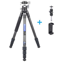 Load image into Gallery viewer, Carbon Fiber Travel Tripod for Camera - With Phone holder
