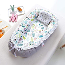 Load image into Gallery viewer, Portable Baby Lounger - Gray Leaves

