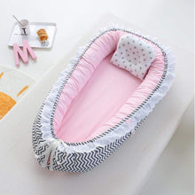 Load image into Gallery viewer, Portable Baby Lounger - Pink and Stripes
