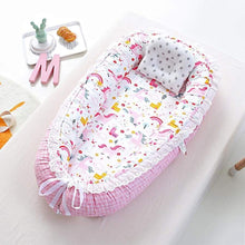 Load image into Gallery viewer, Portable Baby Lounger - Pink Unicorns
