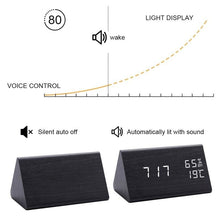 Load image into Gallery viewer, Bamboo Wooden LED Alarm Clock
