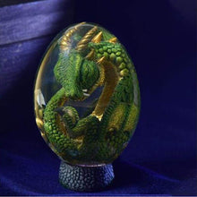 Load image into Gallery viewer, Lava Dragon Egg Sculpture - Green Dragon Egg with Classic 
