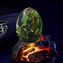Load image into Gallery viewer, Lava Dragon Egg Sculpture - Green Dragon Egg with Magma Rock
