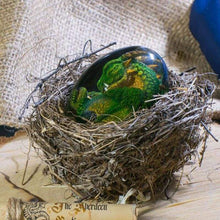 Load image into Gallery viewer, Lava Dragon Egg Sculpture - Green Dragon Egg

