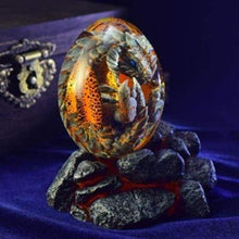 Load image into Gallery viewer, Lava Dragon Egg Sculpture - Orange 2 Dragon Egg with Rock 
