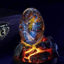 Load image into Gallery viewer, Lava Dragon Egg Sculpture - Red Dragon Egg with Magma Rock 
