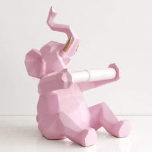 Load image into Gallery viewer, Geometric Animal Toilet Paper Holder - Elephant Pink
