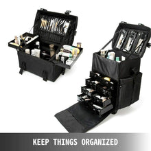 Load image into Gallery viewer, Professional Make Up Case on Wheels with Mirror
