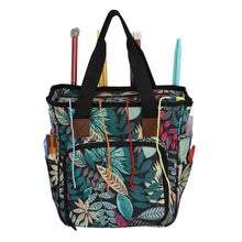 Load image into Gallery viewer, Portable Knitting Bag - Dark Leaves
