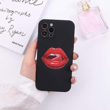 Load image into Gallery viewer, Sexy Red Lips iPhone Case Rainbow - iPhone XS Max / Black 
