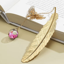 Load image into Gallery viewer, Metal Feather and Butterfly Bookmark
