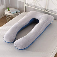 Load image into Gallery viewer, U Shape Pregnant Support Pillow - Blue and Gray
