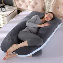 Load image into Gallery viewer, U Shape Pregnant Support Pillow - Dark Gray and Blue
