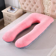 Load image into Gallery viewer, U Shape Pregnant Support Pillow - Pink and Gray

