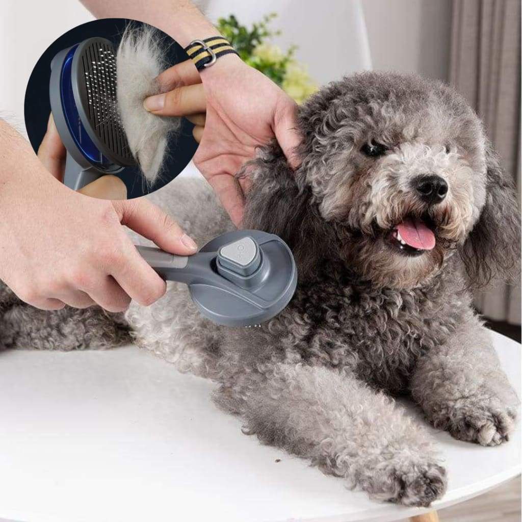 Self-cleaning Pet Grooming Brush - Gray