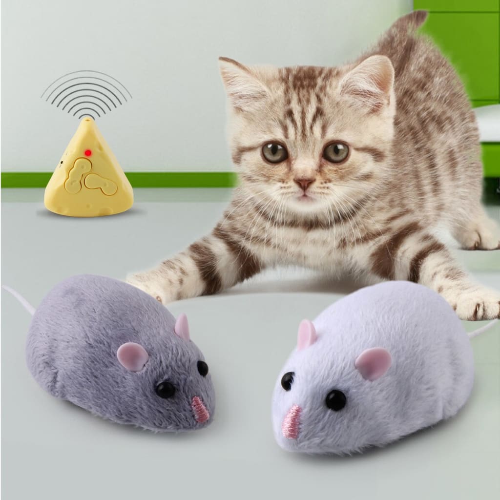 Remote Control Mouse Cat Toy - Gray