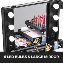 Load image into Gallery viewer, Professional Rolling Make Up Case with Vanity Mirror
