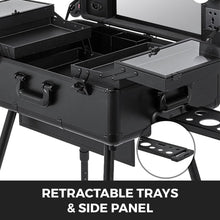 Load image into Gallery viewer, Professional Rolling Make Up Case with Vanity Mirror
