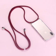 Load image into Gallery viewer, iPhone Crossbody Lanyard and Case - For iPhone 11 / Burgundy
