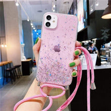 Load image into Gallery viewer, iPhone Necklace Glitter Case
