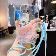 Load image into Gallery viewer, iPhone Necklace Glitter Case - iPhone 7 / Clear
