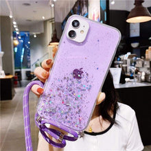 Load image into Gallery viewer, iPhone Necklace Glitter Case - iPhone 7 / Lavender
