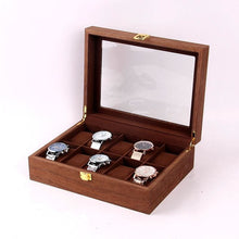 Load image into Gallery viewer, TimeSafe - Luxury Wooden Watch Storage Box - Coffee Brown
