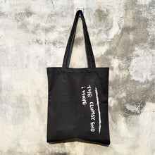 Load image into Gallery viewer, Minimalist Reusable Cotton Tote Bag - Black Clumsy End
