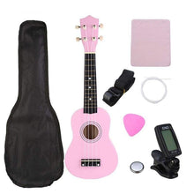 Load image into Gallery viewer, Ukulele Complete Starter Kit 21 Inch With Tuner - Pink / 
