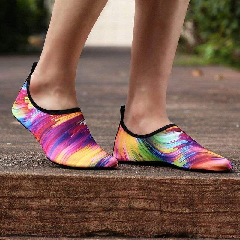 Vibrant Elastic Beach Sneakers - Colorful Light / 36