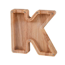 Load image into Gallery viewer, Wooden Letter Piggy Bank - K
