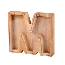Load image into Gallery viewer, Wooden Letter Piggy Bank - M
