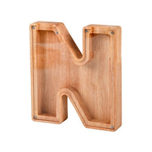 Load image into Gallery viewer, Wooden Letter Piggy Bank - N
