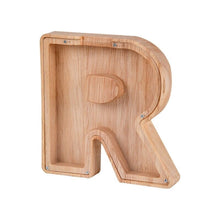 Load image into Gallery viewer, Wooden Letter Piggy Bank - R
