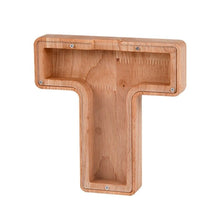 Load image into Gallery viewer, Wooden Letter Piggy Bank - T
