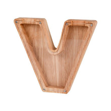 Load image into Gallery viewer, Wooden Letter Piggy Bank - V
