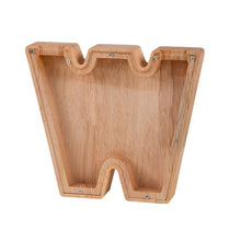 Load image into Gallery viewer, Wooden Letter Piggy Bank - W
