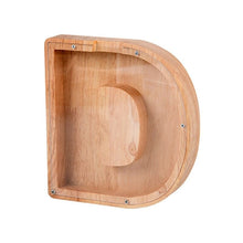 Load image into Gallery viewer, Wooden Letter Piggy Bank - D
