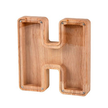 Load image into Gallery viewer, Wooden Letter Piggy Bank - H
