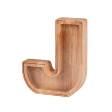 Load image into Gallery viewer, Wooden Letter Piggy Bank - J
